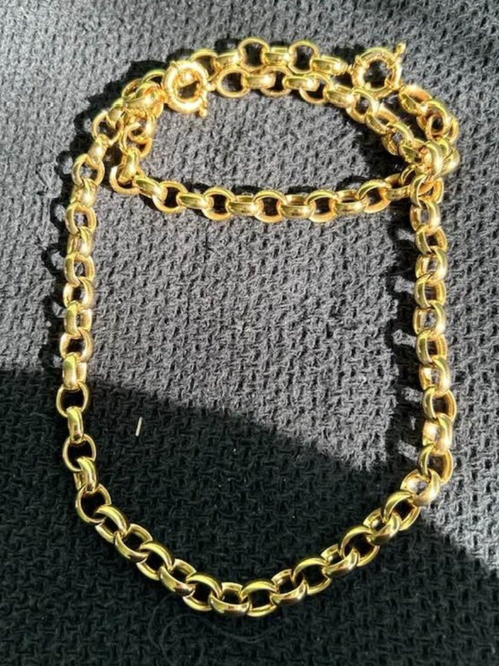 Long, Gold-tone, Thick, Chain Necklace with Sturdy Clasp